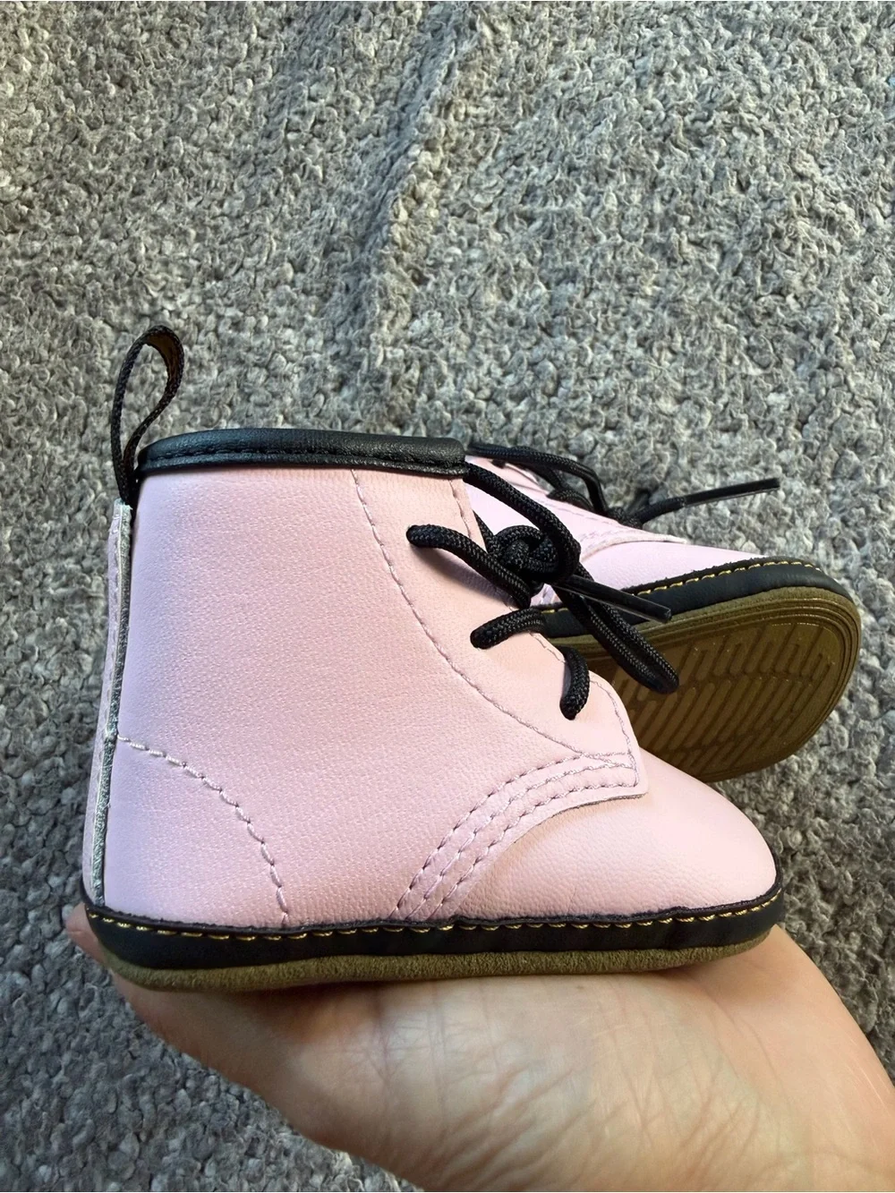 Dr. Martens 1460 Crib Booties Pale Pink Leather Baby Shoes NWOT